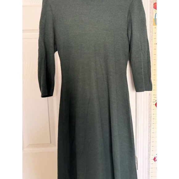 Peruvian Connection Alpaca Dress Women’s Small Dark Green 3/4 Sleeves Midi - Picture 7 of 13